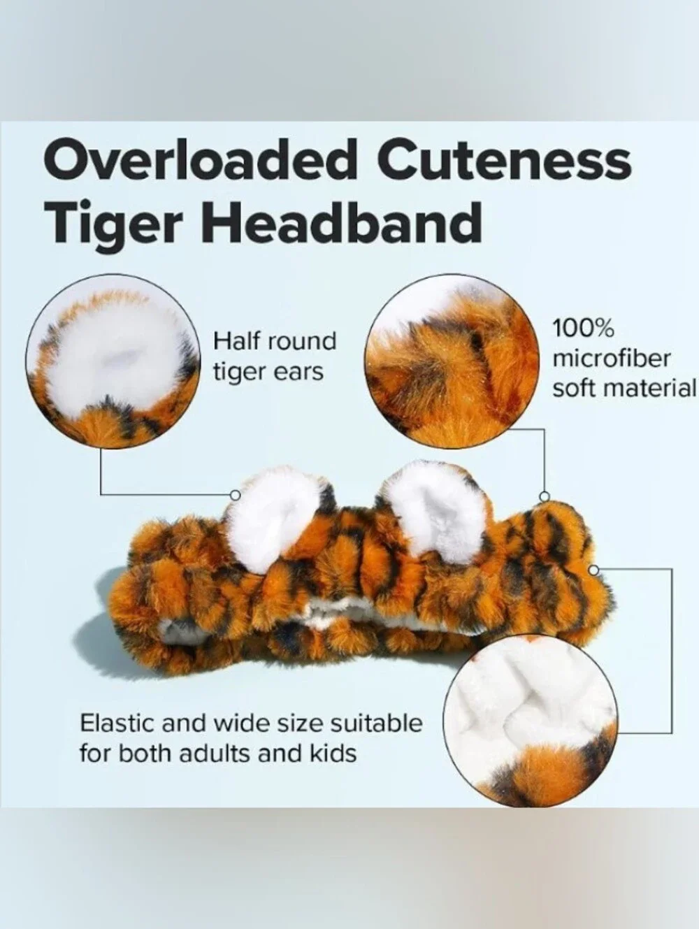 I DEW CARE Face Wash Headband - Tiger | Adorable Design BNIB